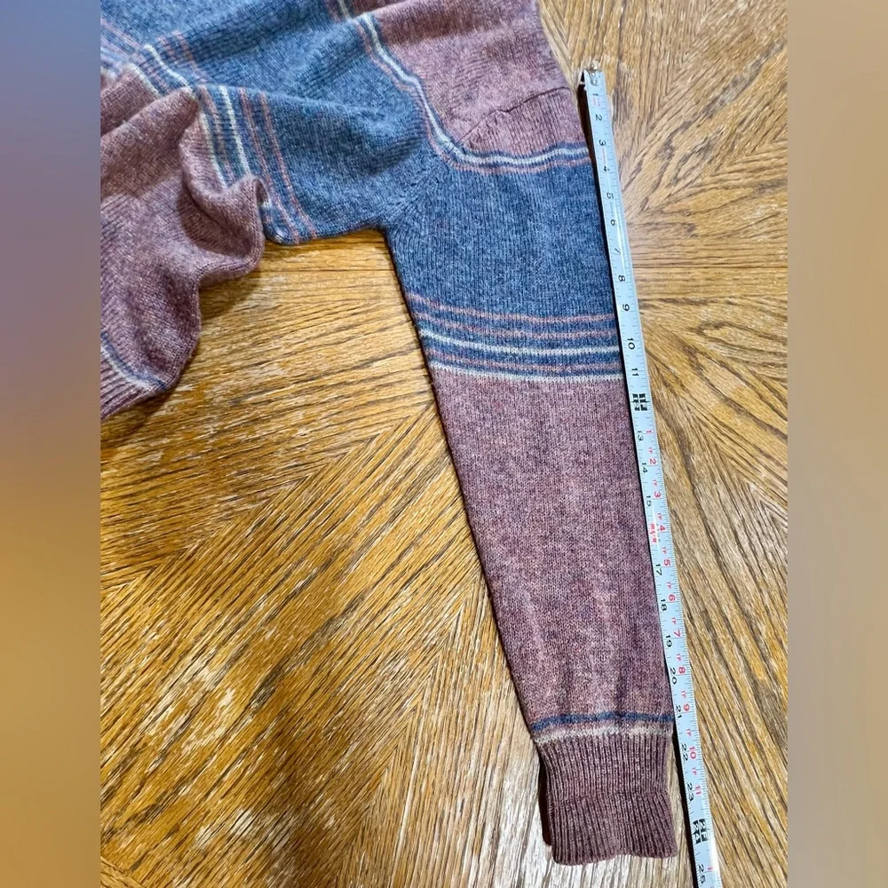 VINTAGE 70s JCPenney space dyed stripe knit sweater wool blend button collar 80s
